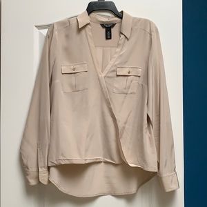 100% silk classic beige blouse